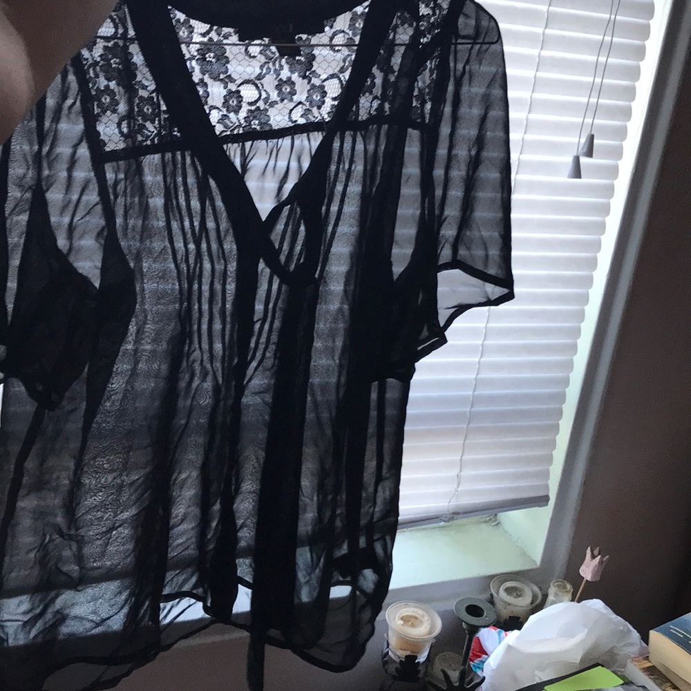 Forever21 sheer black top